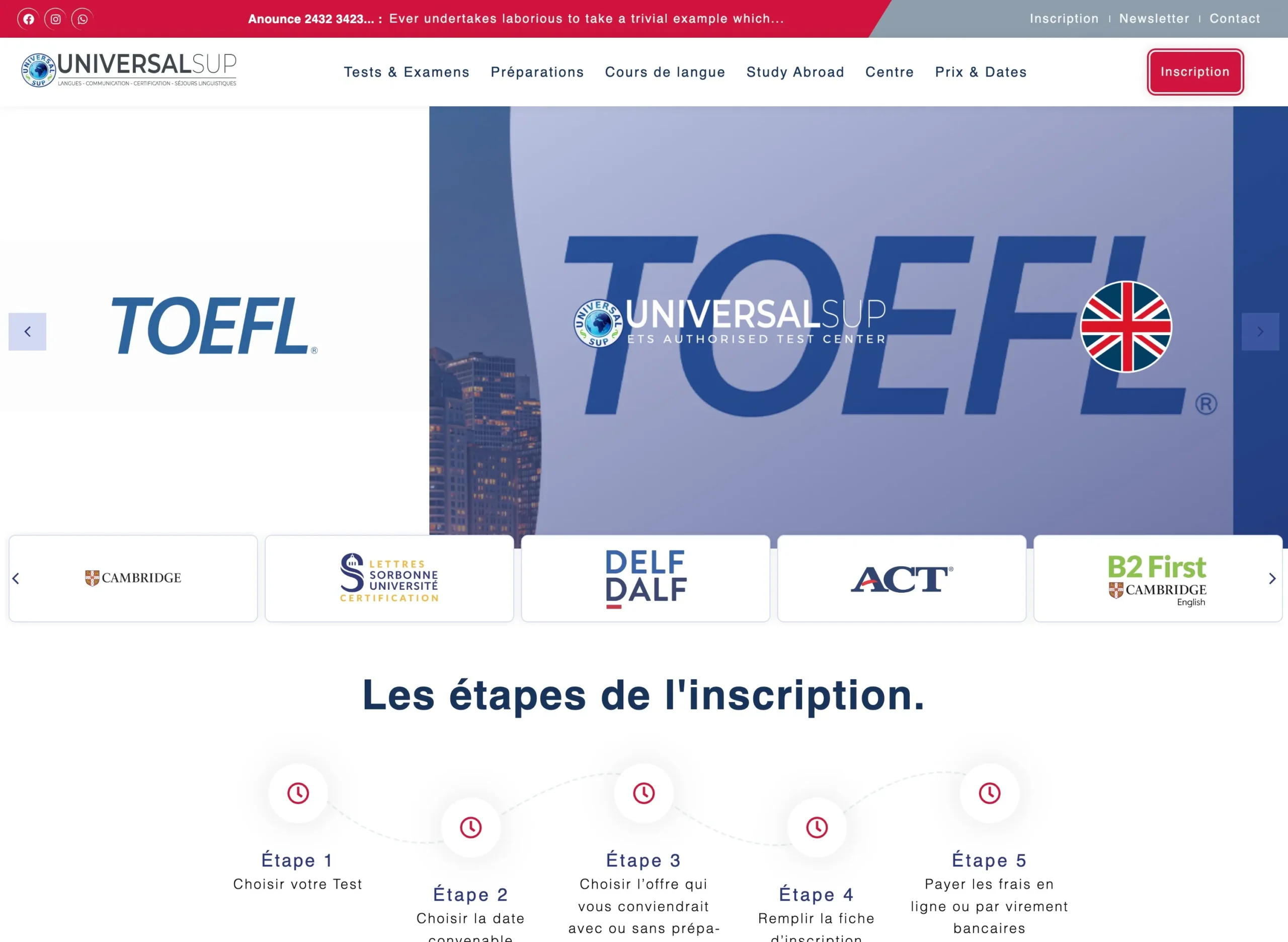UniversalSUP — Centre d'examens LMS